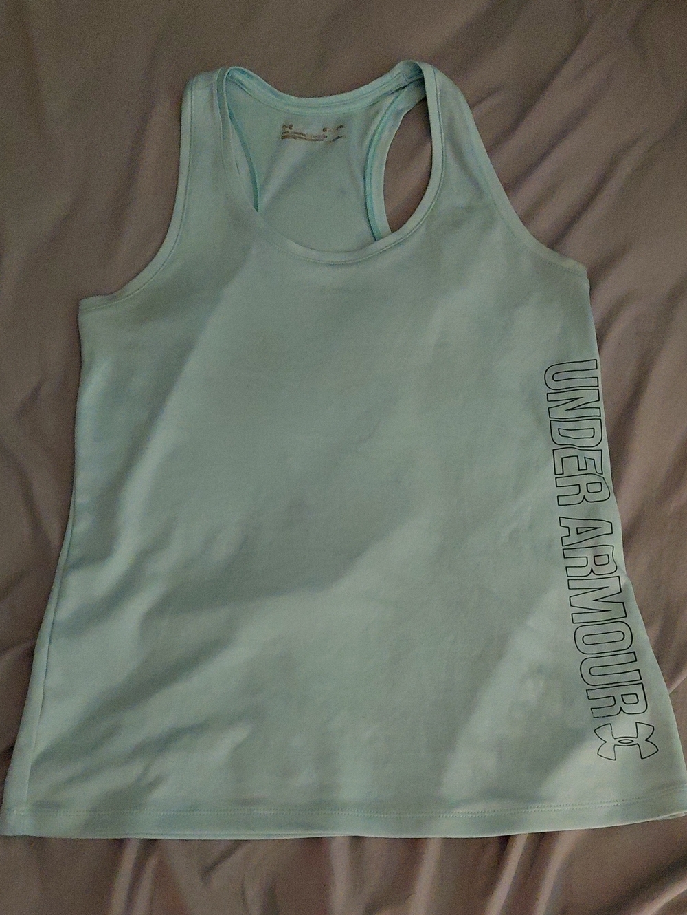 Under Armour Women's Aqua Racerback Swim Tank w/ Navy Side Logo